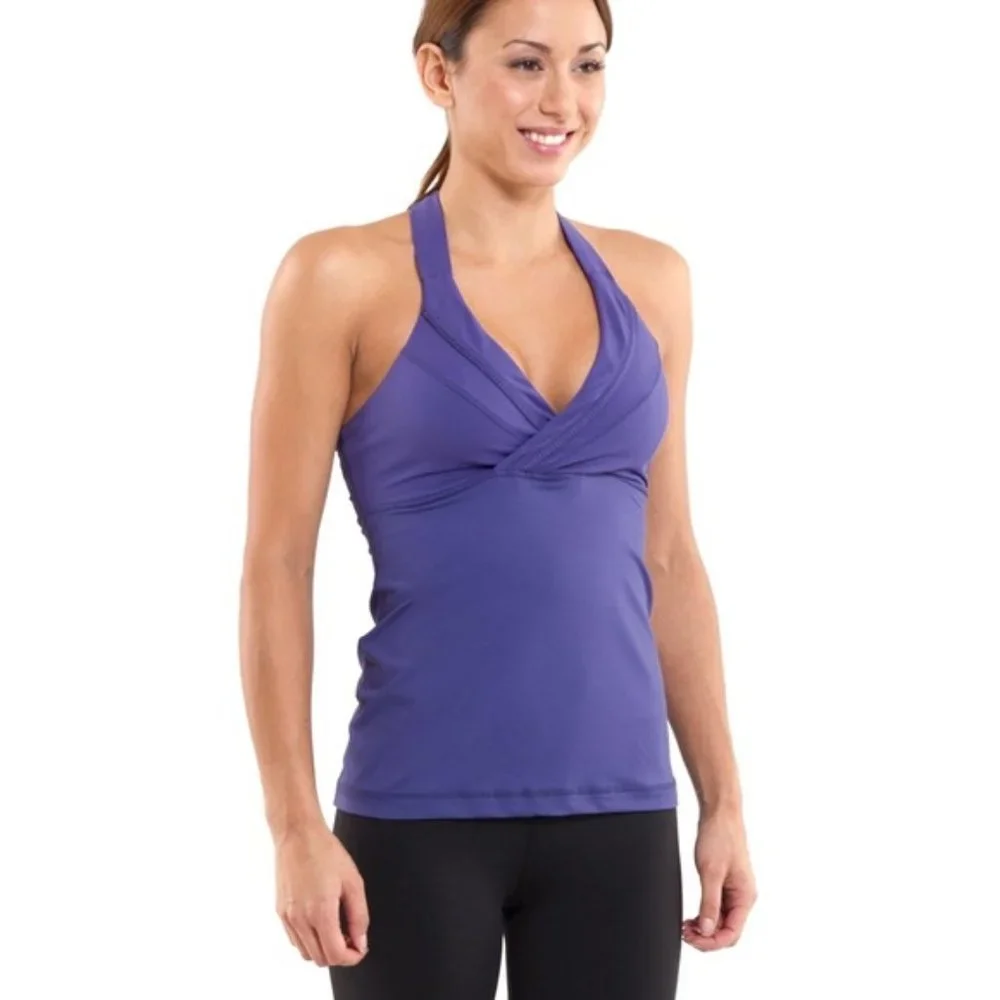 Lululemon Luxtreme Deep Breath Blue Purple Tank 8 - Picture 1 of 5